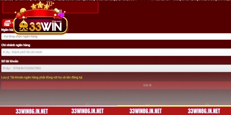 Các bước rút tiền 33WIN chi tiết nhất