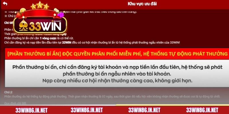 Sơ lược về khuyến mãi 33WIN
